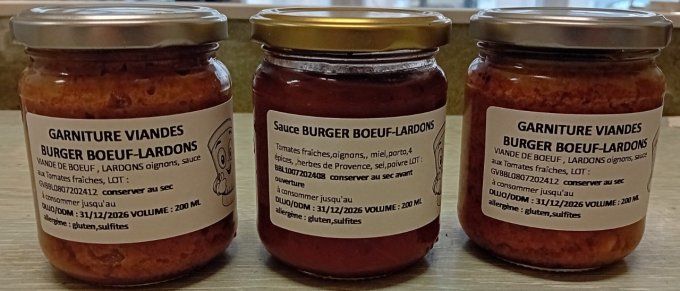  pack GARNITURE BURGER BOEUF-LARDONS 4 pers