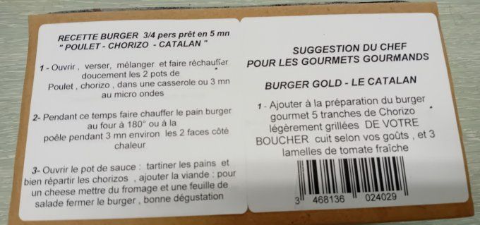 Pack GARNITURE BURGER POULET CHORIZO 4 pers